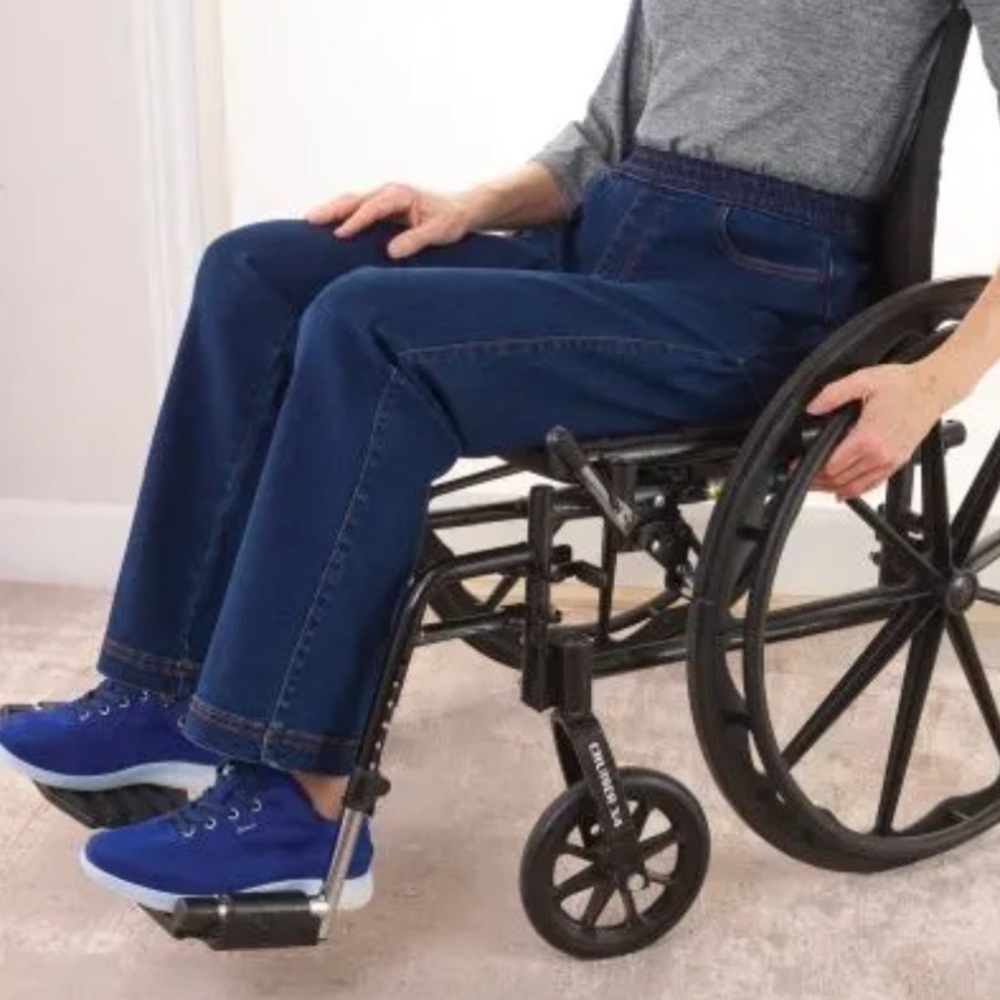 Silvert’s Open Back Adaptive Wheelchair Pull On Denim Jeans Pants Women’s Sz XL